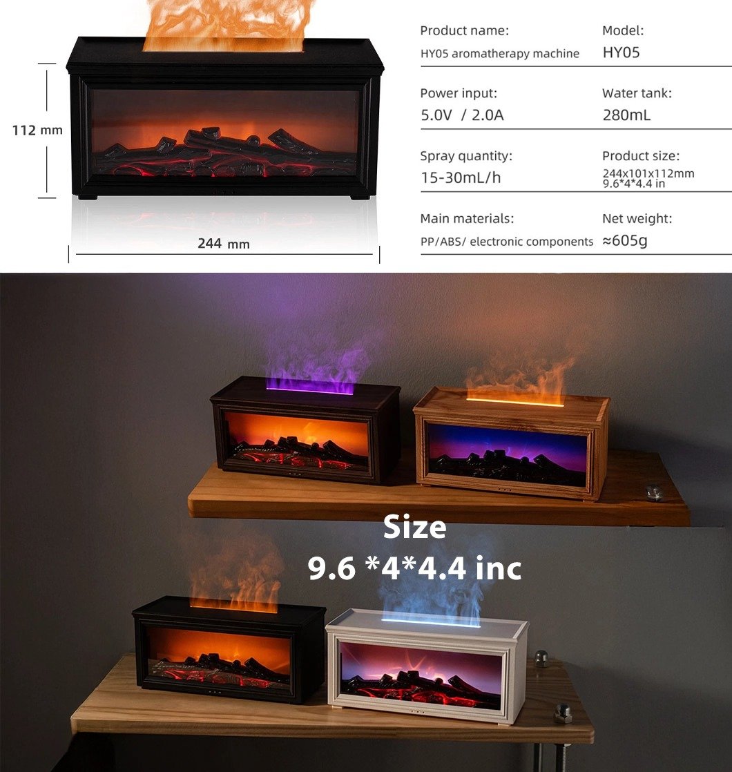 3D Fireplace Simulation Humidifier for Home & Office